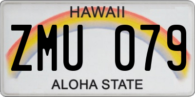 HI license plate ZMU079