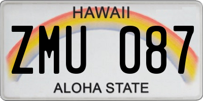 HI license plate ZMU087