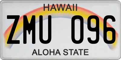 HI license plate ZMU096