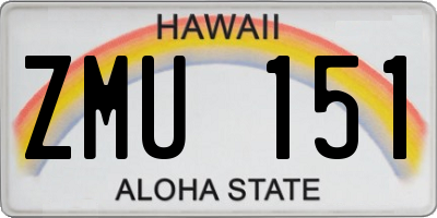 HI license plate ZMU151