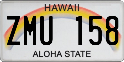 HI license plate ZMU158