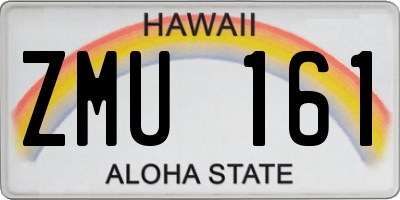 HI license plate ZMU161