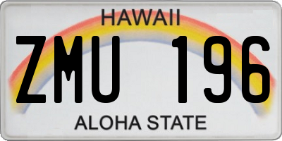 HI license plate ZMU196