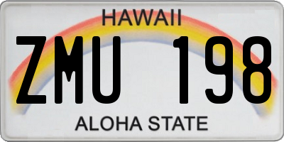HI license plate ZMU198
