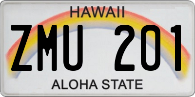 HI license plate ZMU201