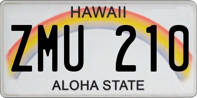HI license plate ZMU210