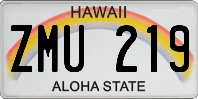 HI license plate ZMU219