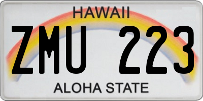 HI license plate ZMU223