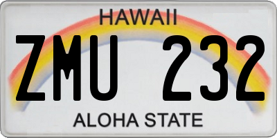 HI license plate ZMU232