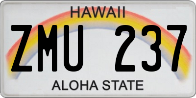 HI license plate ZMU237