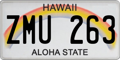 HI license plate ZMU263