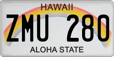 HI license plate ZMU280