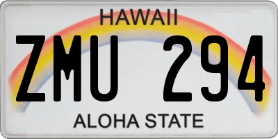 HI license plate ZMU294