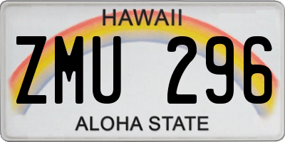 HI license plate ZMU296