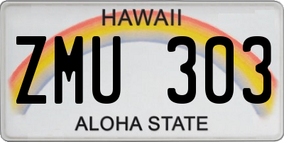 HI license plate ZMU303