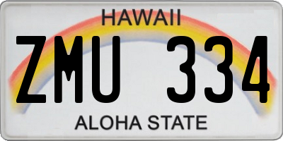 HI license plate ZMU334