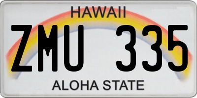 HI license plate ZMU335