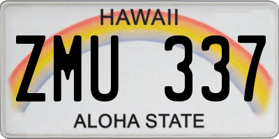 HI license plate ZMU337