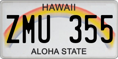 HI license plate ZMU355