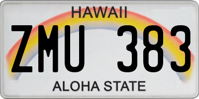 HI license plate ZMU383