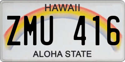 HI license plate ZMU416