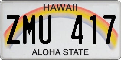 HI license plate ZMU417