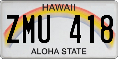 HI license plate ZMU418