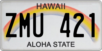HI license plate ZMU421