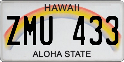 HI license plate ZMU433