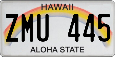 HI license plate ZMU445