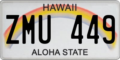 HI license plate ZMU449
