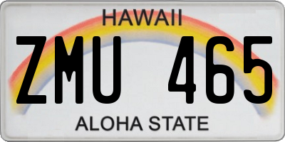 HI license plate ZMU465