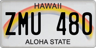 HI license plate ZMU480
