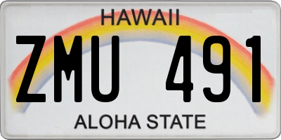 HI license plate ZMU491