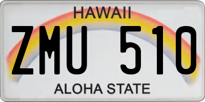HI license plate ZMU510