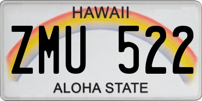 HI license plate ZMU522