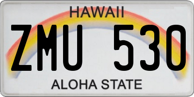 HI license plate ZMU530