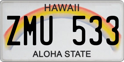 HI license plate ZMU533