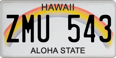 HI license plate ZMU543