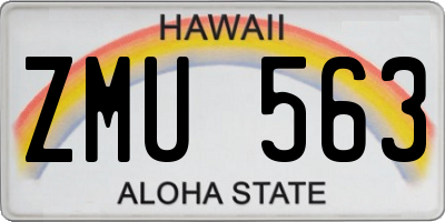 HI license plate ZMU563