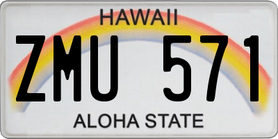 HI license plate ZMU571