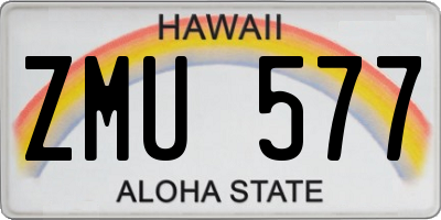 HI license plate ZMU577