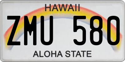 HI license plate ZMU580