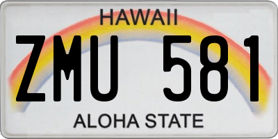 HI license plate ZMU581