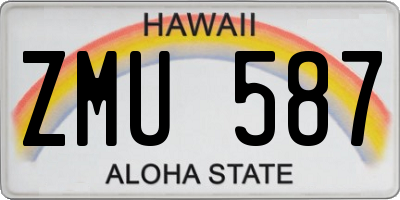 HI license plate ZMU587