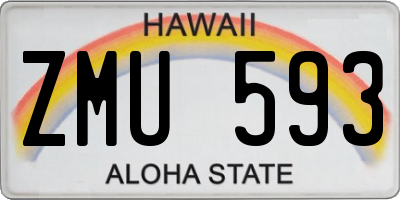 HI license plate ZMU593
