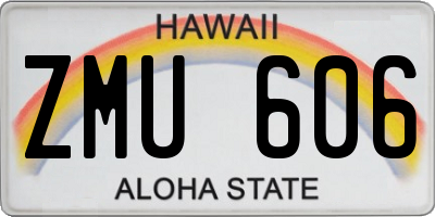 HI license plate ZMU606