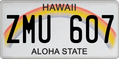 HI license plate ZMU607