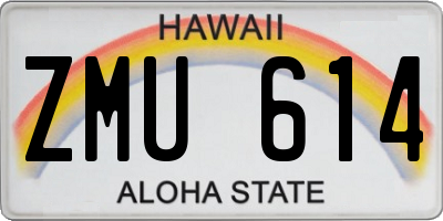 HI license plate ZMU614