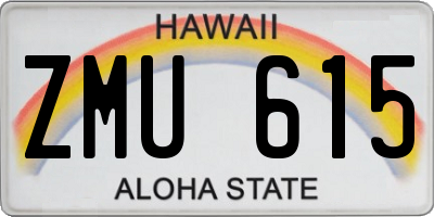 HI license plate ZMU615